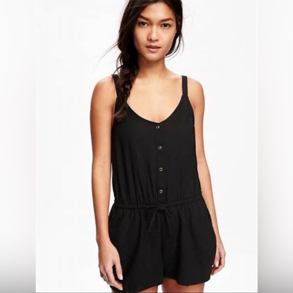 🔆 NWOT Black OLD NAVY shorts romper m medium med